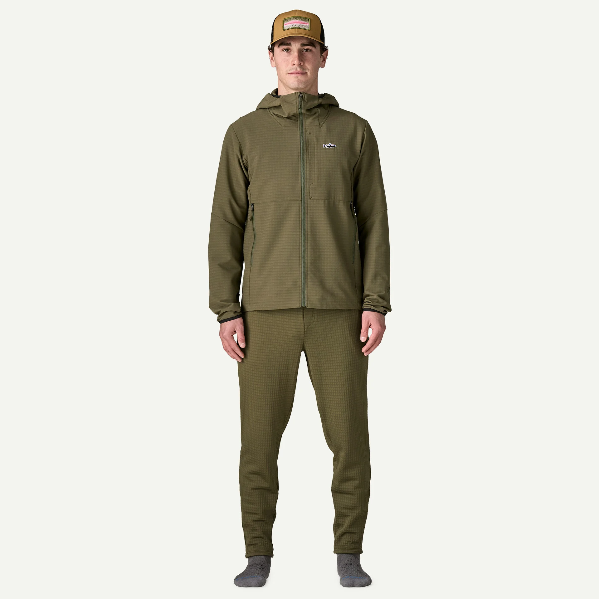 Patagonia R1 TechFace Fitz Roy Trout Hoody - Basin Green - 4