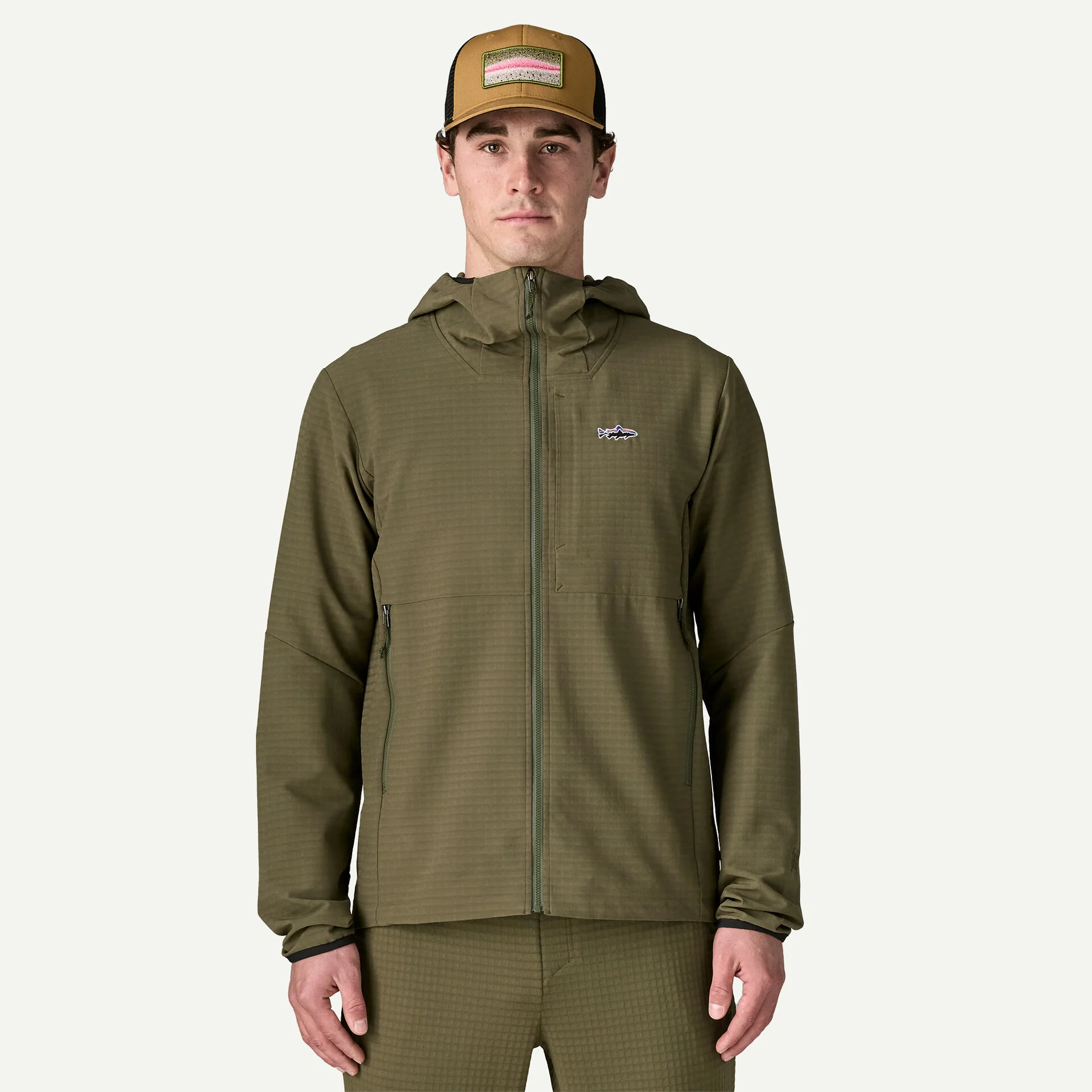 Patagonia R1 TechFace Fitz Roy Trout Hoody - Basin Green - 2