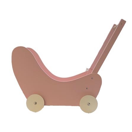 Dockvagn i trä från Hess - rosa 