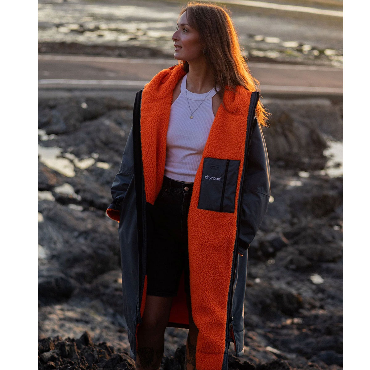 Dryrobe poncho Advance dark grey / orange - 4