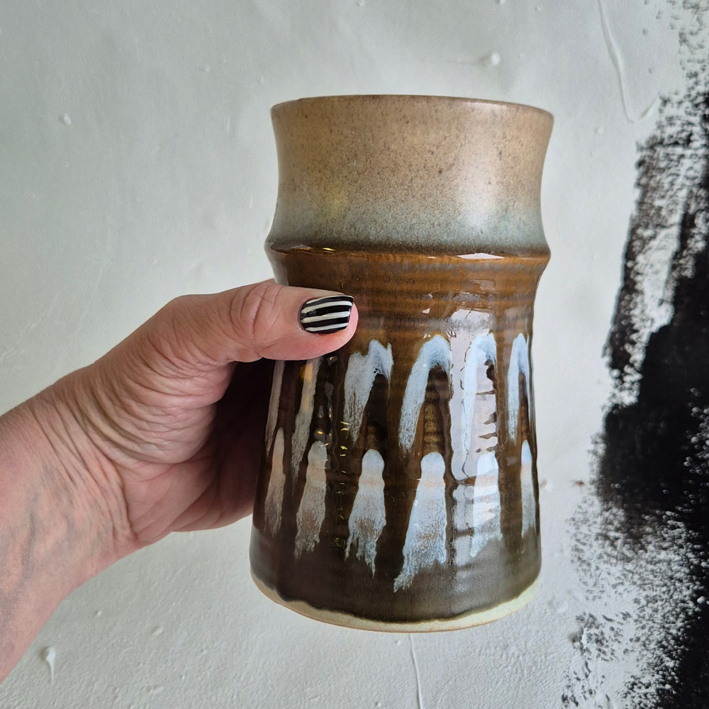 vintage VAS med mönstrad glasyr, trol tysk, h 15 cm - 5