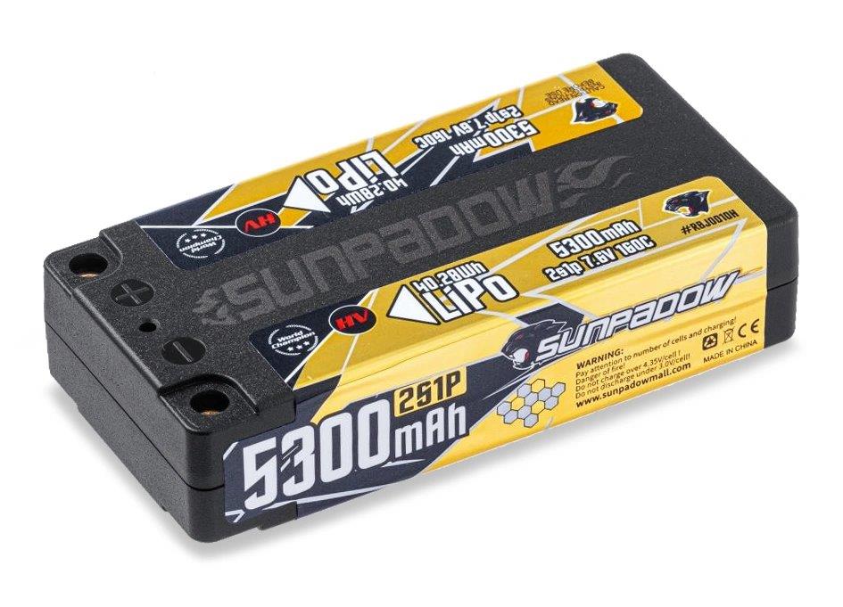 SUNPADOW Li-Po Batteri 2S 7,6V 5300mAh 160C HV Shorty ULCG