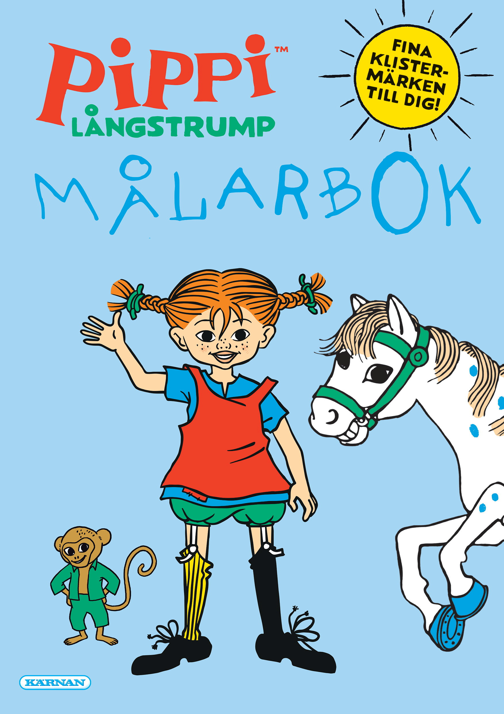 Pippi Långstrump målarbok med klistermärken
