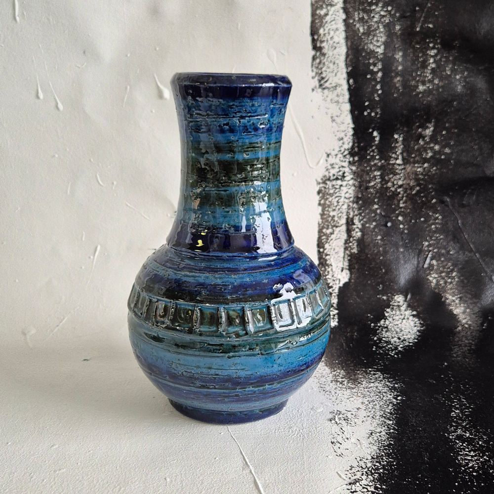 vintage VAS AWF Norge med vacker blå-turkos glasyr,  h 21,5 cm