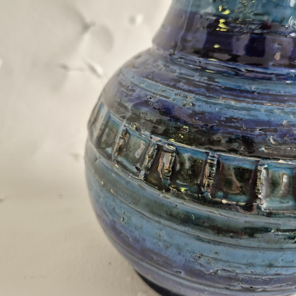 vintage VAS AWF Norge med vacker blå-turkos glasyr,  h 21,5 cm - 4