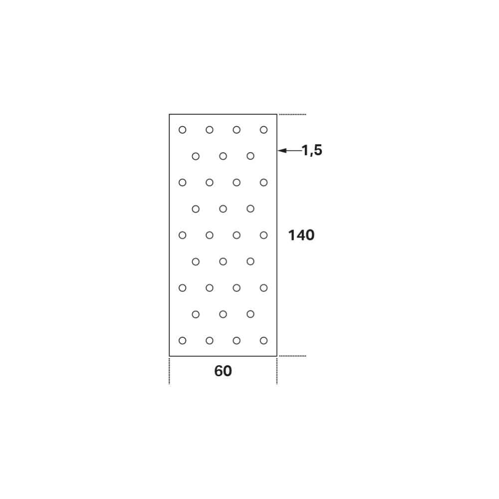 Hålplatta HP 60x140x1,5mm - 2
