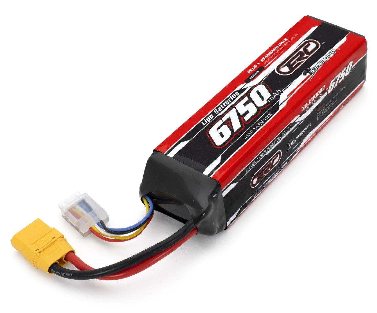 SUNPADOW Li-Po Batteri 4S 14,8V 6750mAh 100C XT90-Kontakt