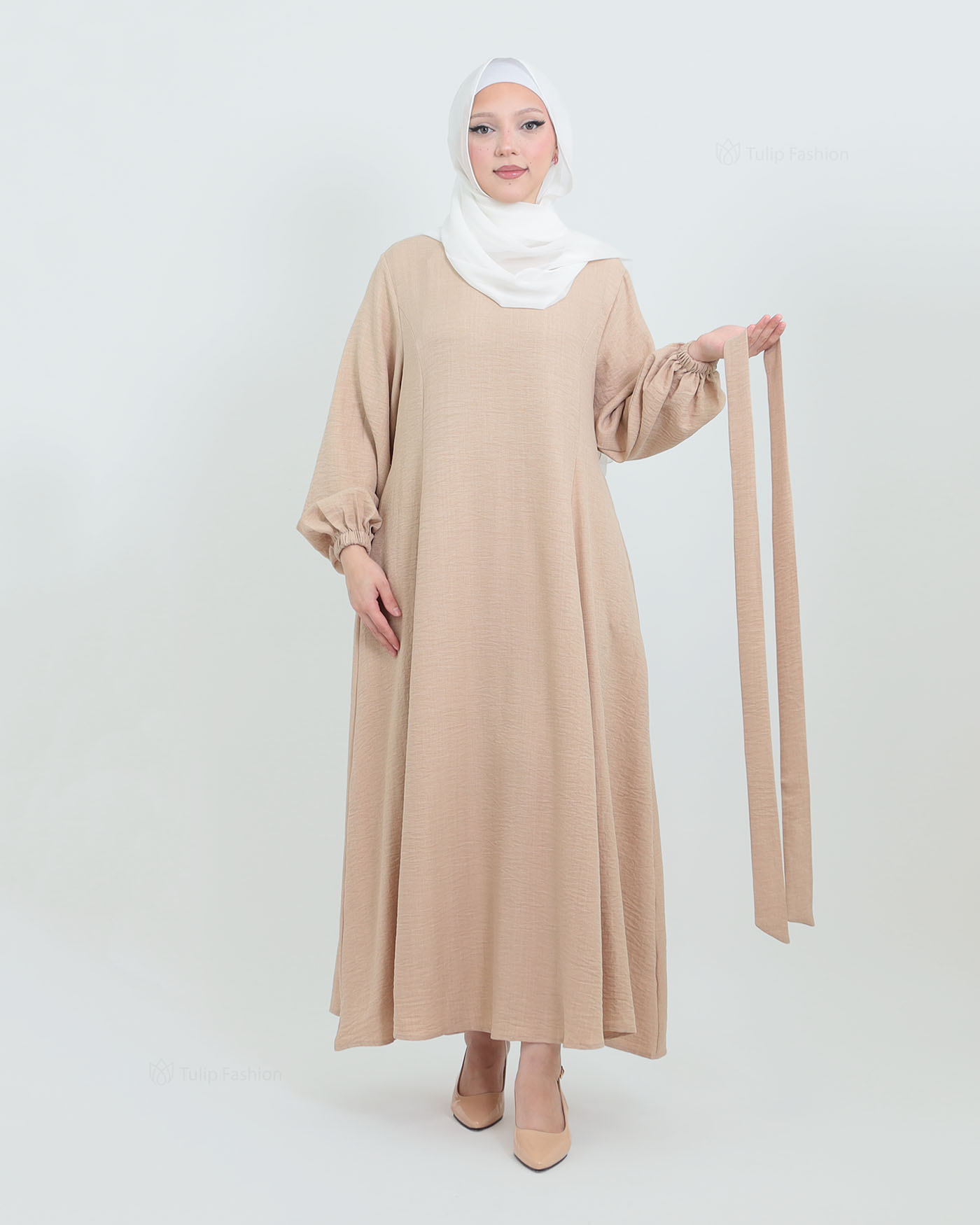 Maxi dress - Beige - 8
