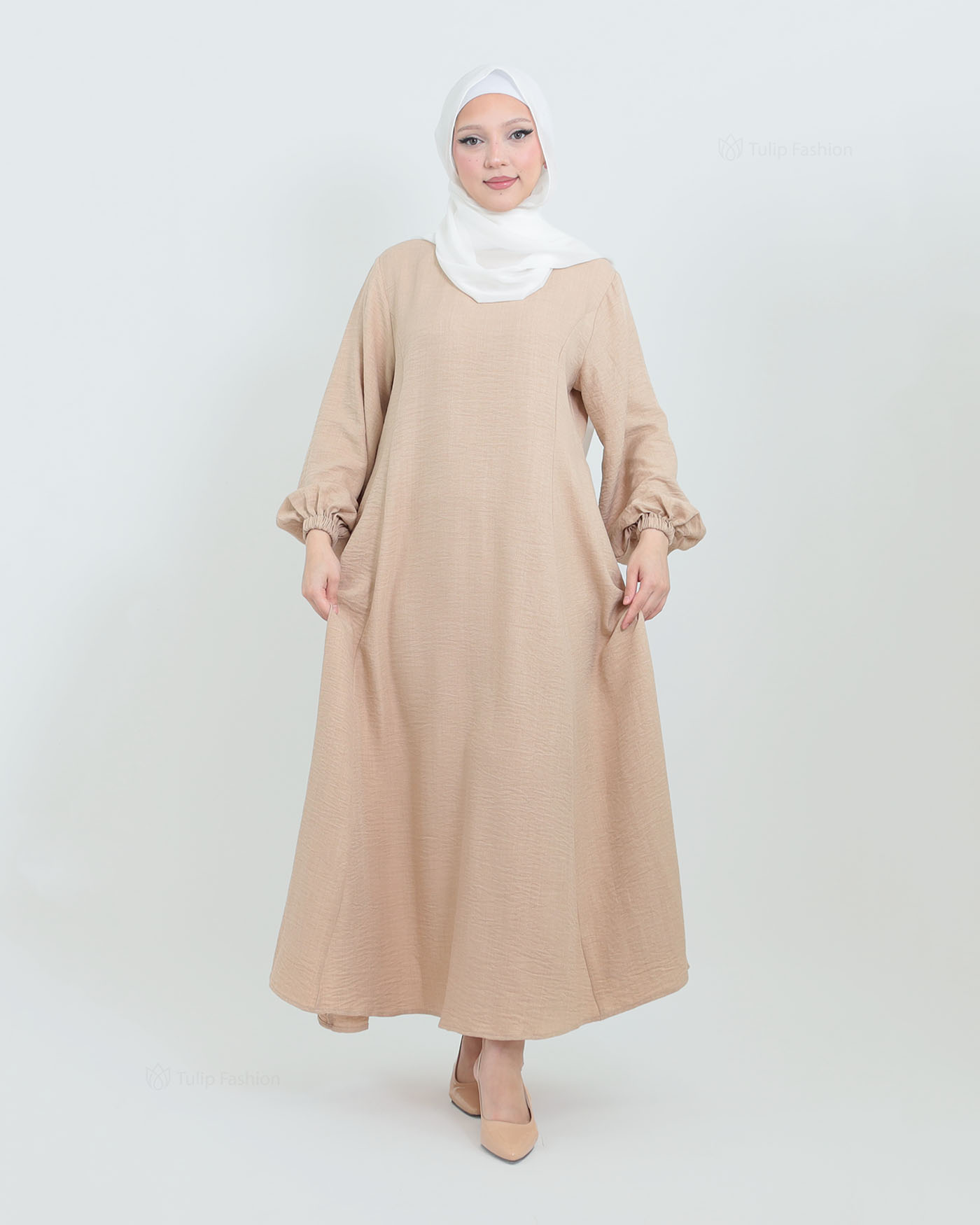 Maxi dress - Beige - 5