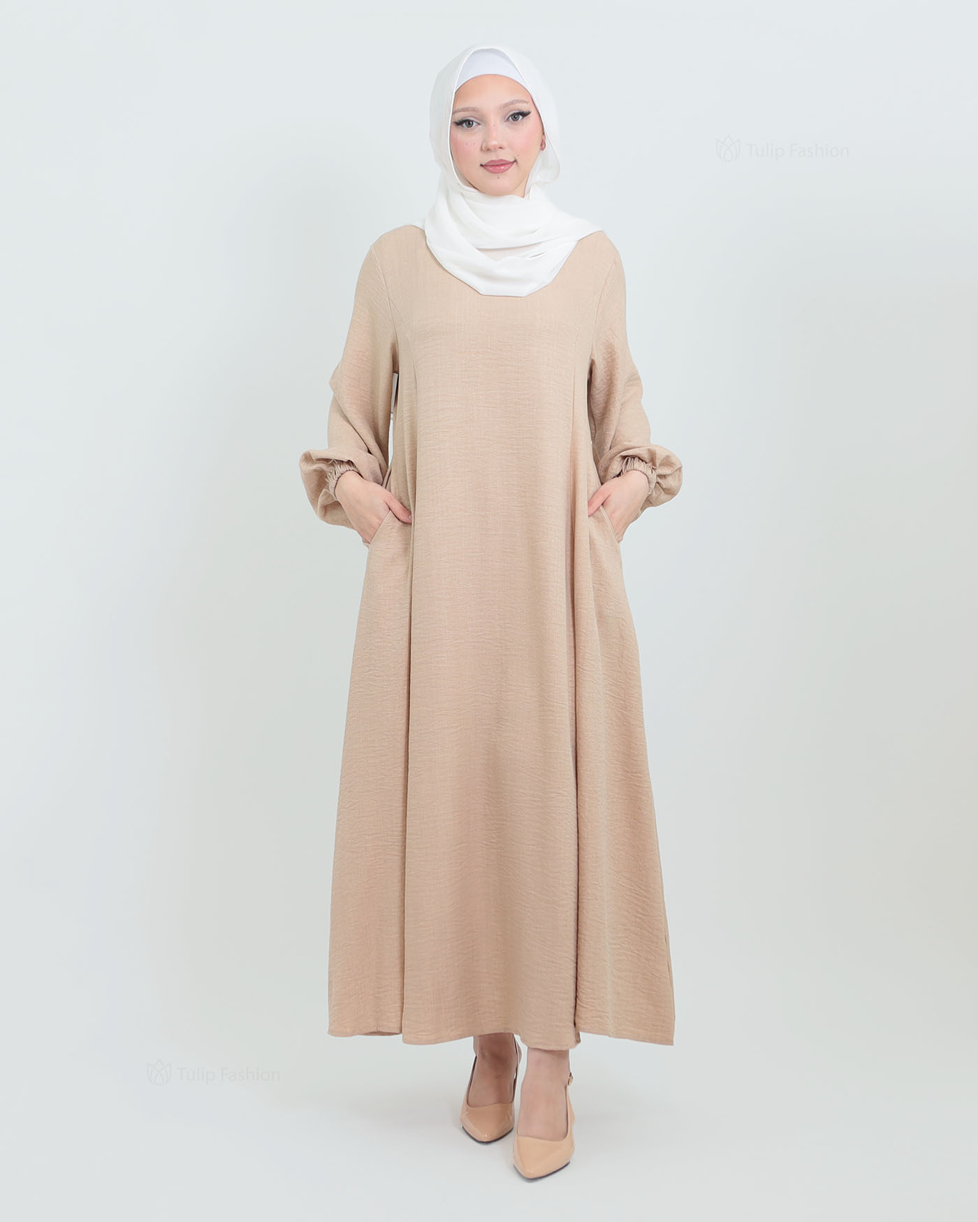 Maxi dress - Beige - 6