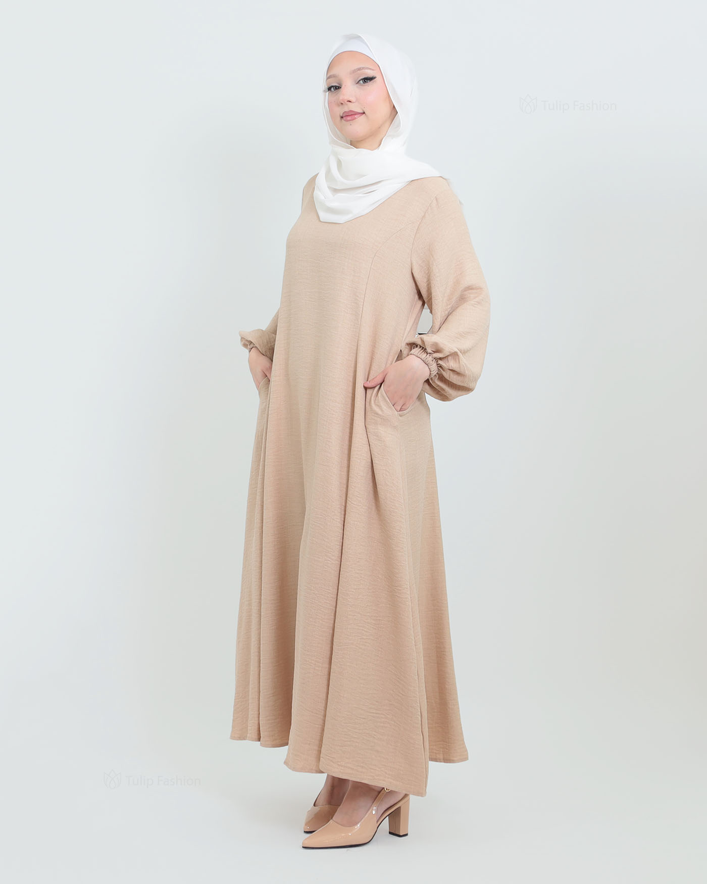 Maxi dress - Beige - 7
