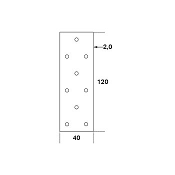 Hålplatta HP 40x120x2,0mm