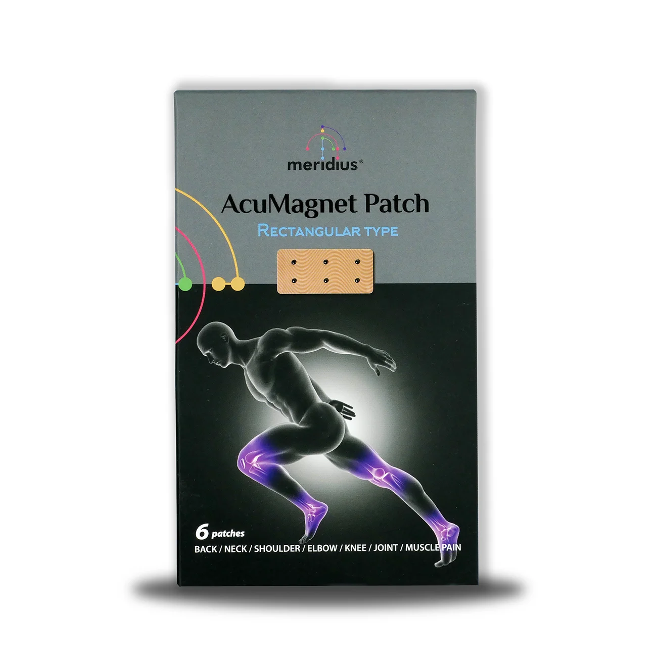 AcuMagnet Patch, Kulplåster för kroppsakupressur, 1100 gauss, 6 st plåster med 6 magneter på varje plåster
