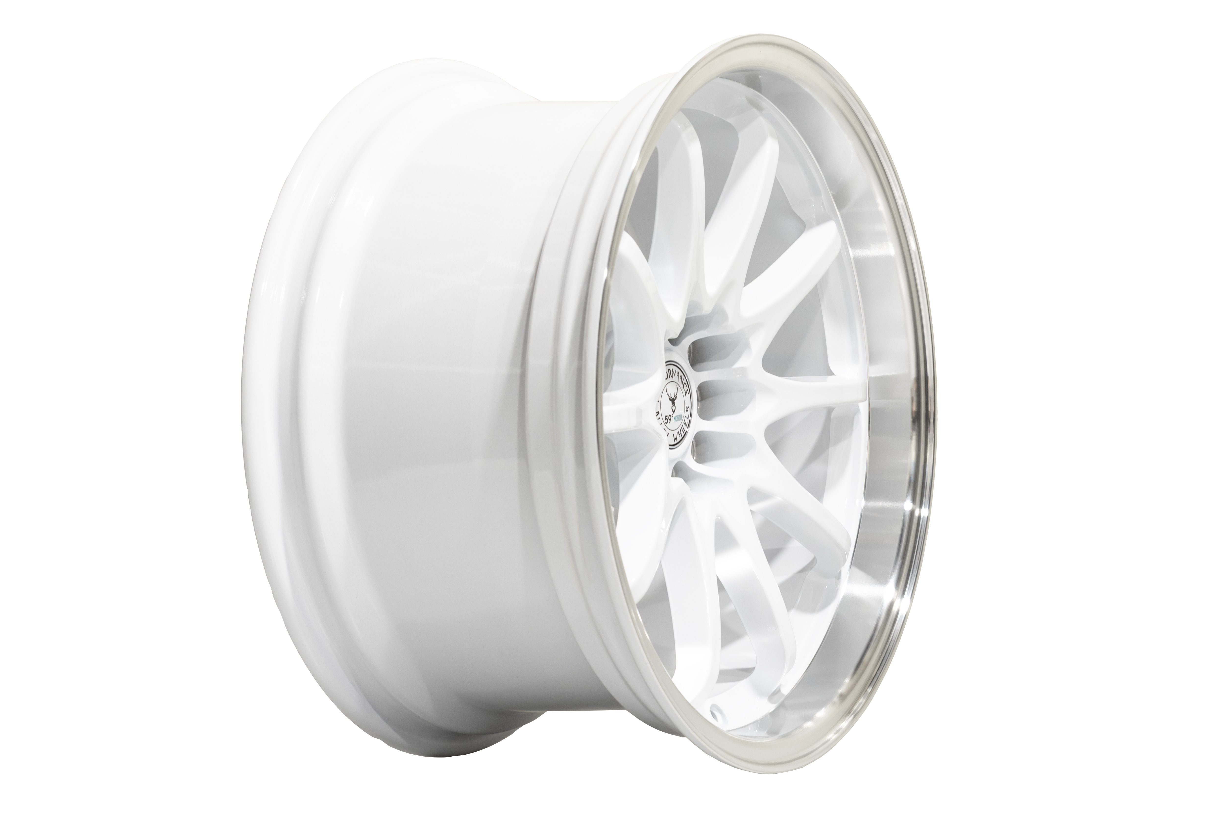 59°North Wheels D-012 9,5x18" ET15 5x114,3/5x120  Gloss white/polished lip - 3