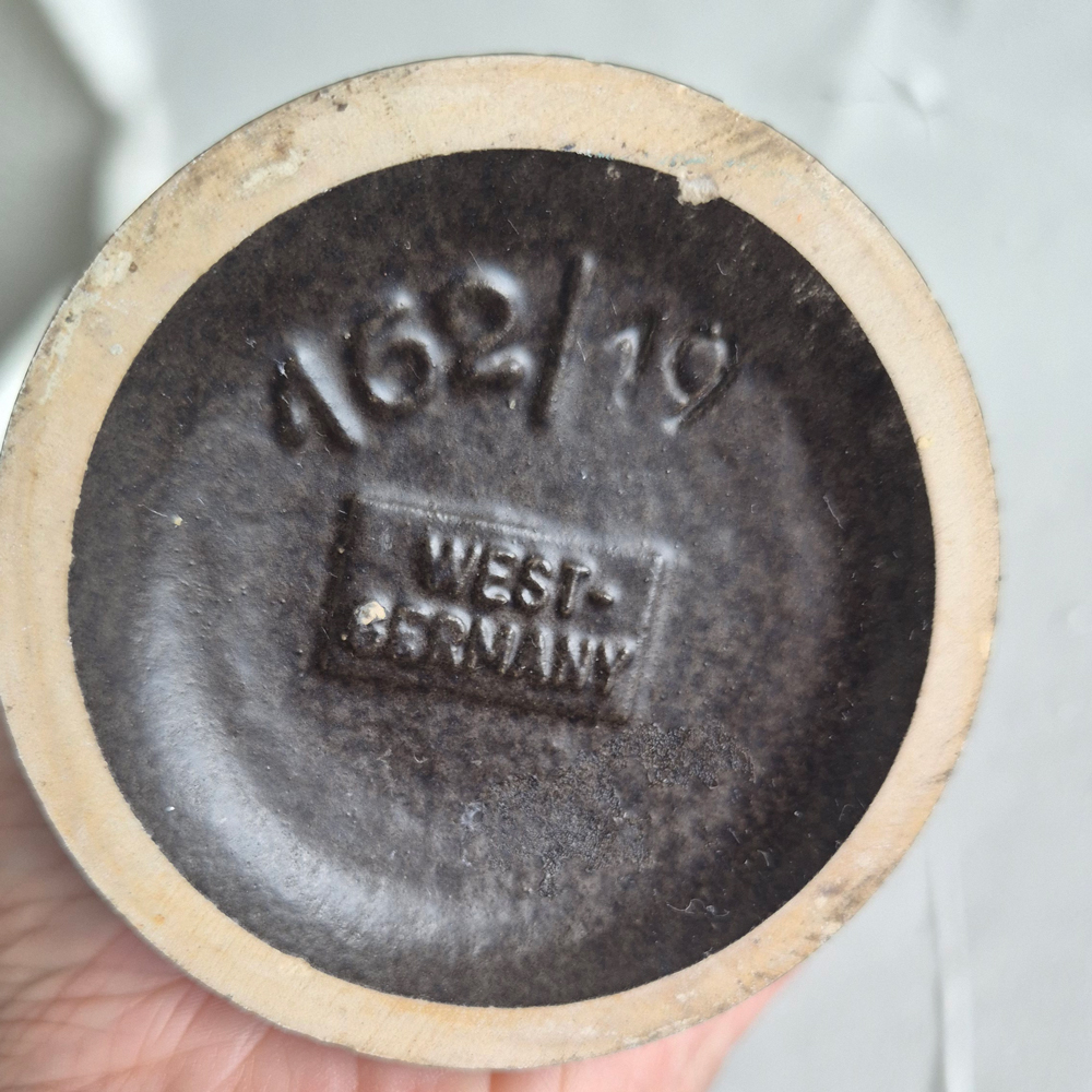 vintage VAS Jasba West Germany, grå-blå-svart-randig, h 18,5 cm - 6