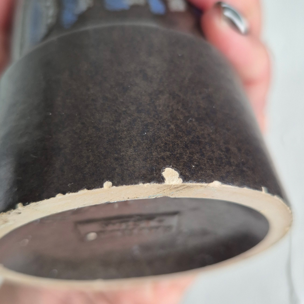 vintage VAS Jasba West Germany, grå-blå-svart-randig, h 18,5 cm - 7