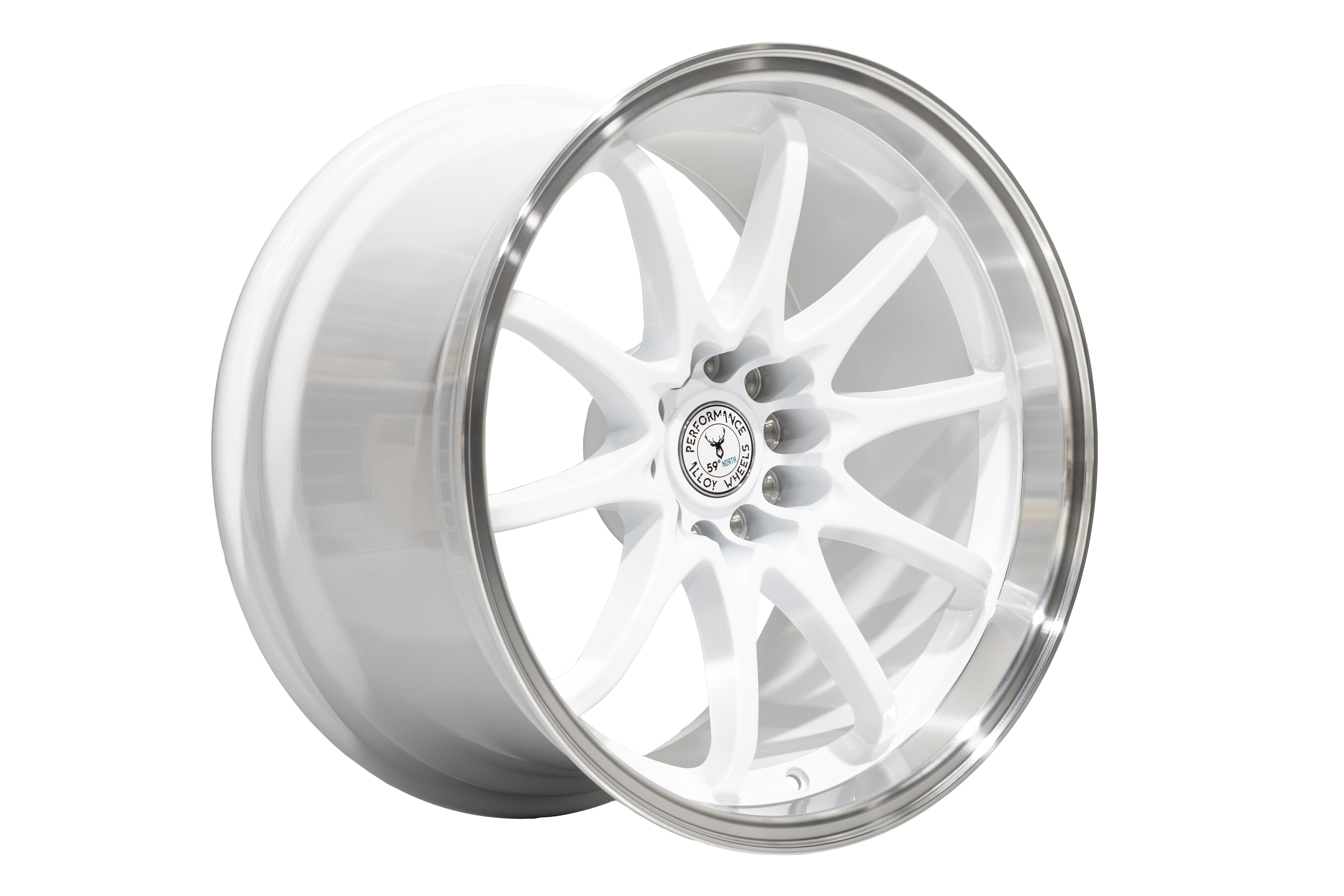 59°North Wheels D-012 10,5x18" ET15 5x114,3/5x120  Gloss white/polished lip