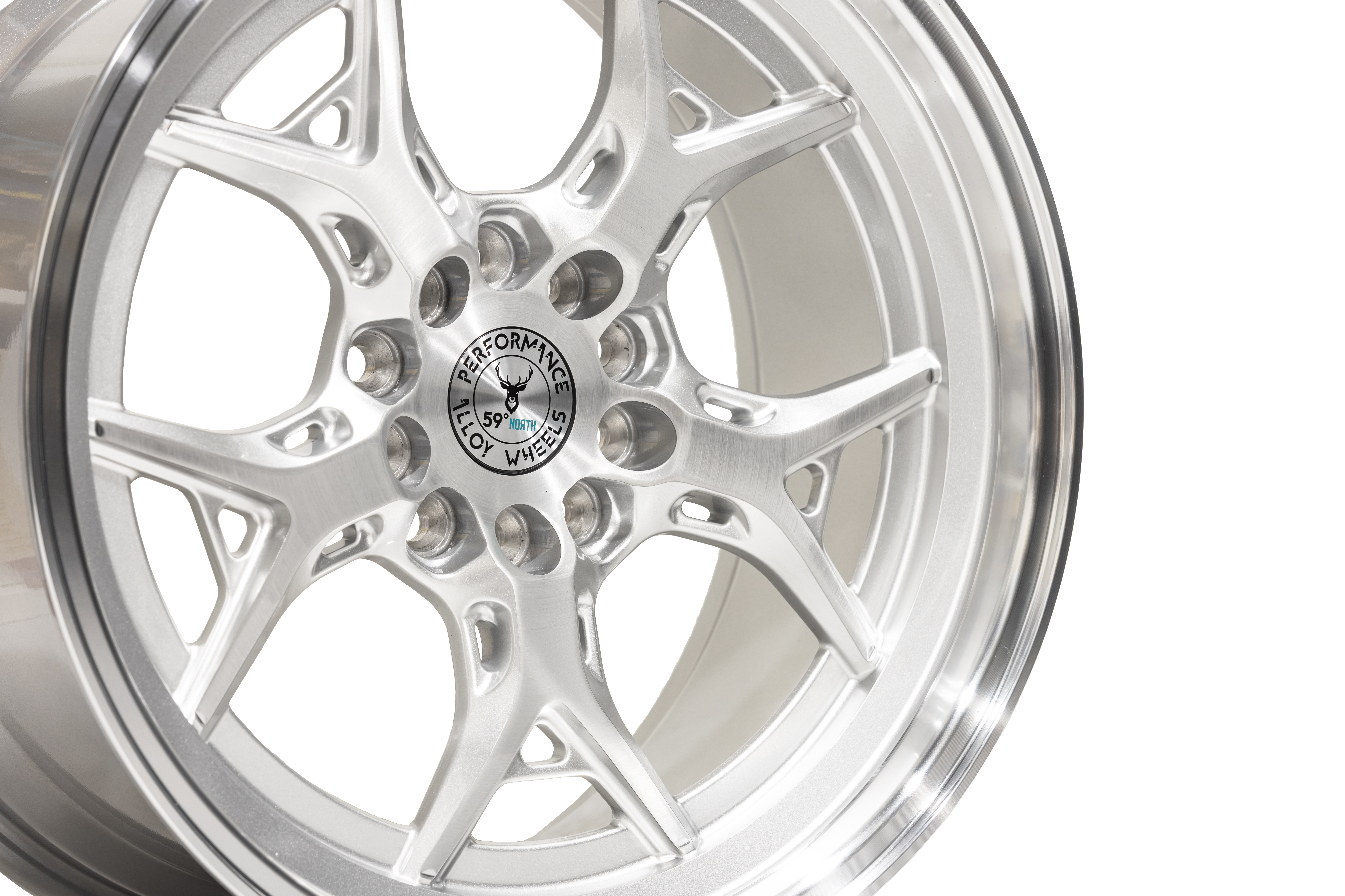 59°North Wheels D-014 9x18" ET30 5x114,3/5x120 brushed silver/polished lip - 5