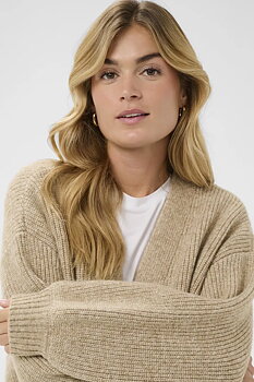 Saint Tropez Ottoline Open Cardigan Tannin Melange