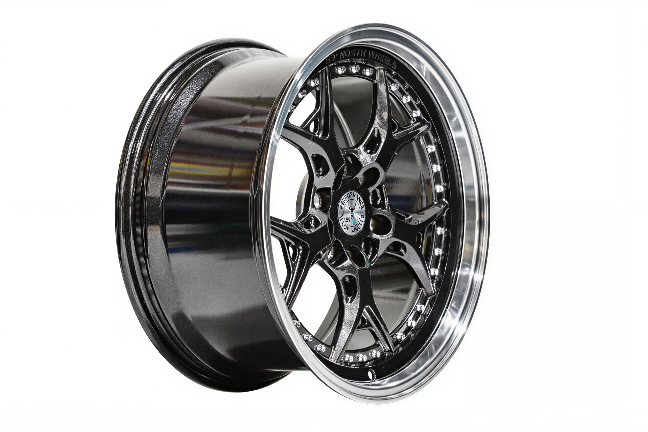 59°North Wheels D-014 9x18" ET30 5x114,3/5x120 gunmetal/polerad läpp - 2