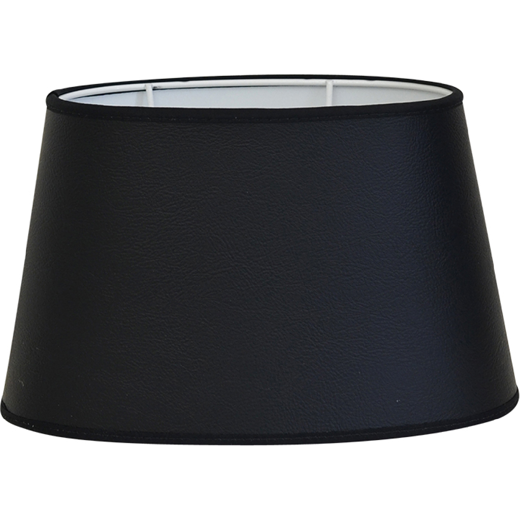 Lampskärm Leather Black - oval