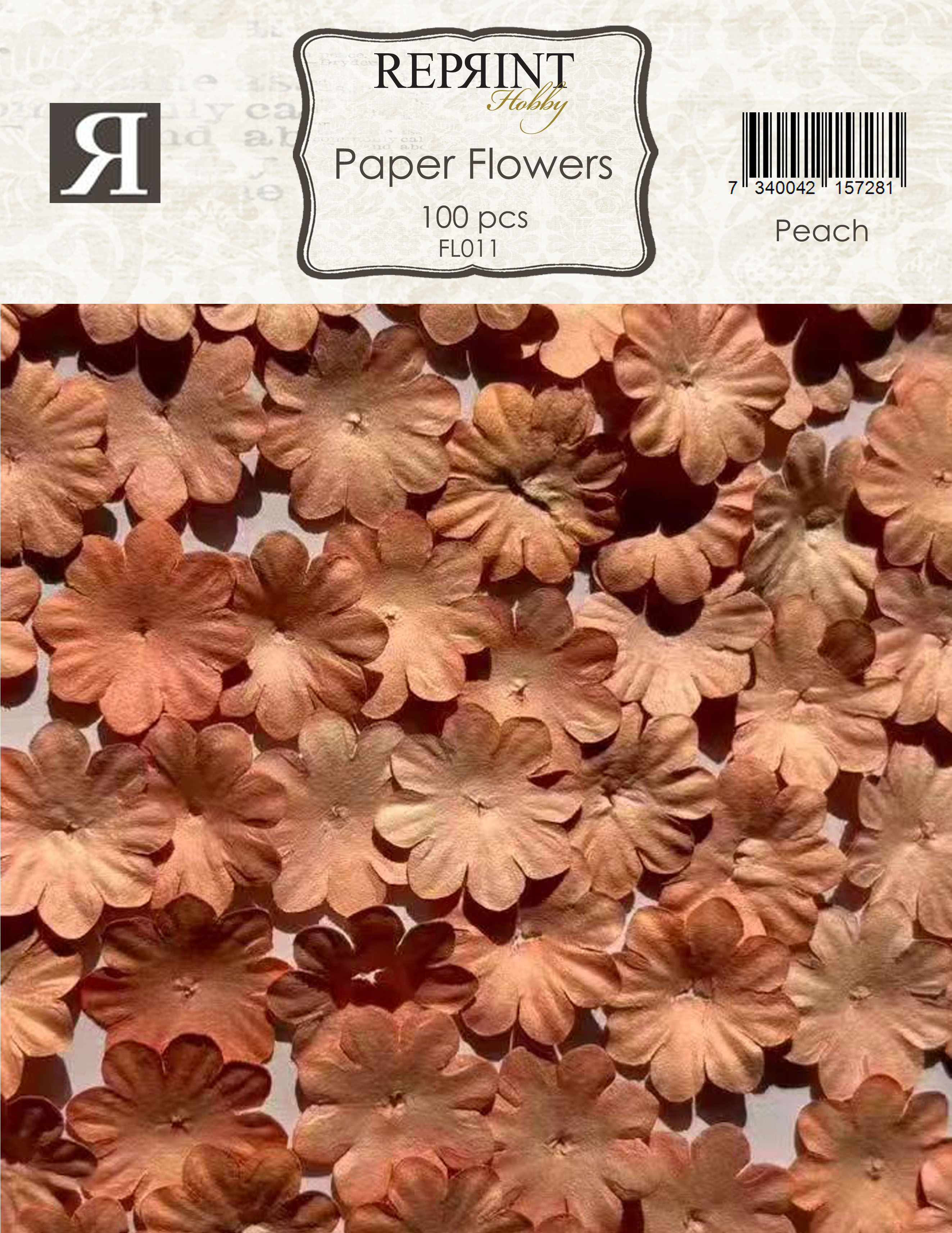 Mini Pappersblommor  20 mm 100 st Peach