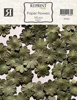 Mini Pappersblommor  20 mm 100 st Moss