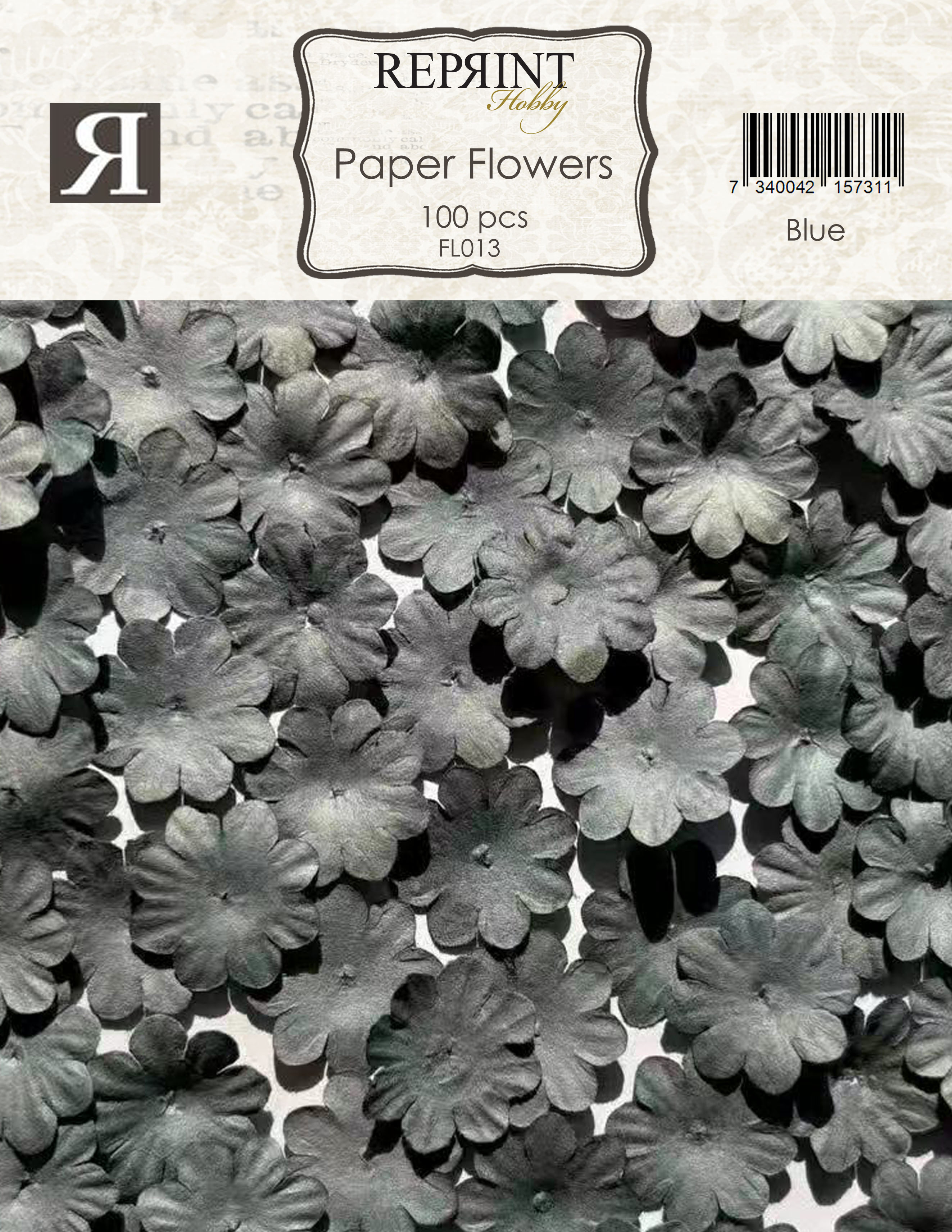 Mini Pappersblommor  20 mm 100 st Blue
