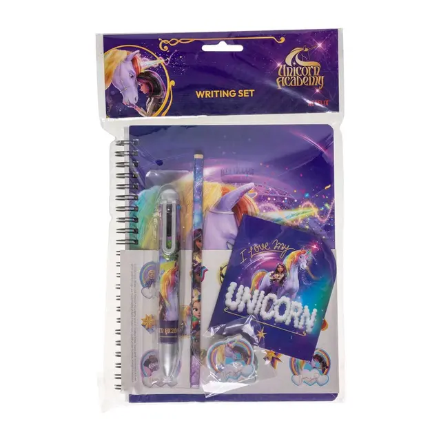 Unicorn Academy Skrivset med Anteckningsbok & Penna