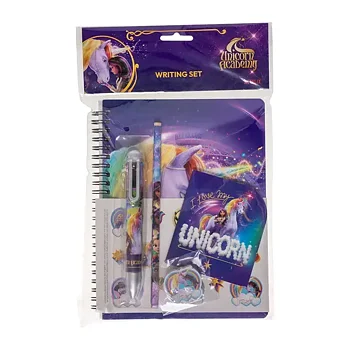 Unicorn Academy Skrivset med Anteckningsbok & Penna