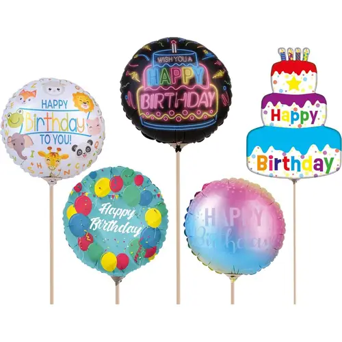 Folie ballonger Happy Birthday, 1 st.