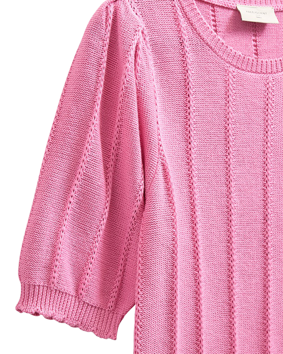 Jumper Mora kort ärm randig stickning rosa - 3