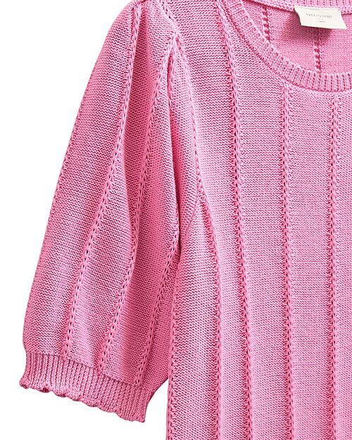 Jumper Mora kort ärm randig stickning rosa - 3