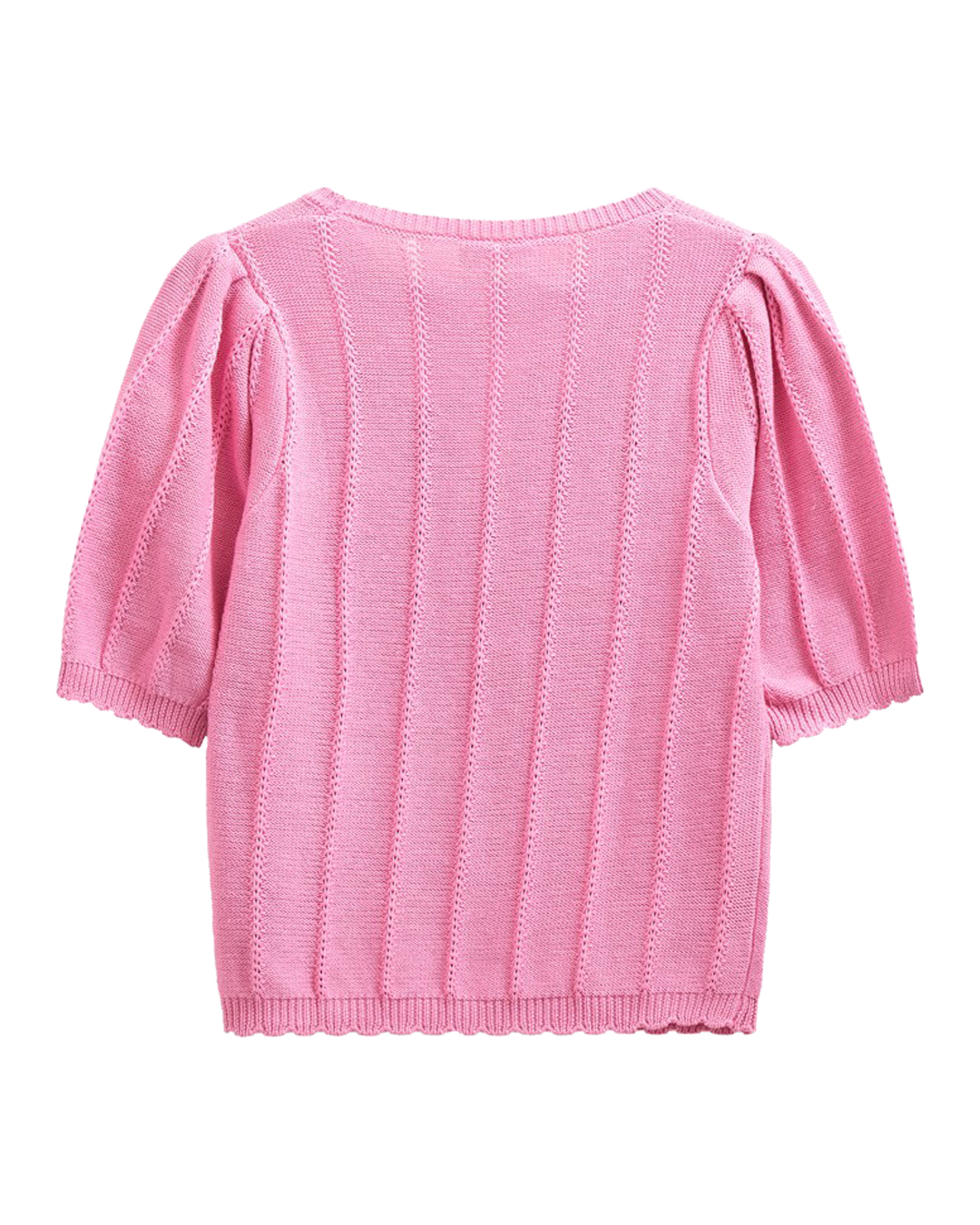 Jumper Mora kort ärm randig stickning rosa - 5
