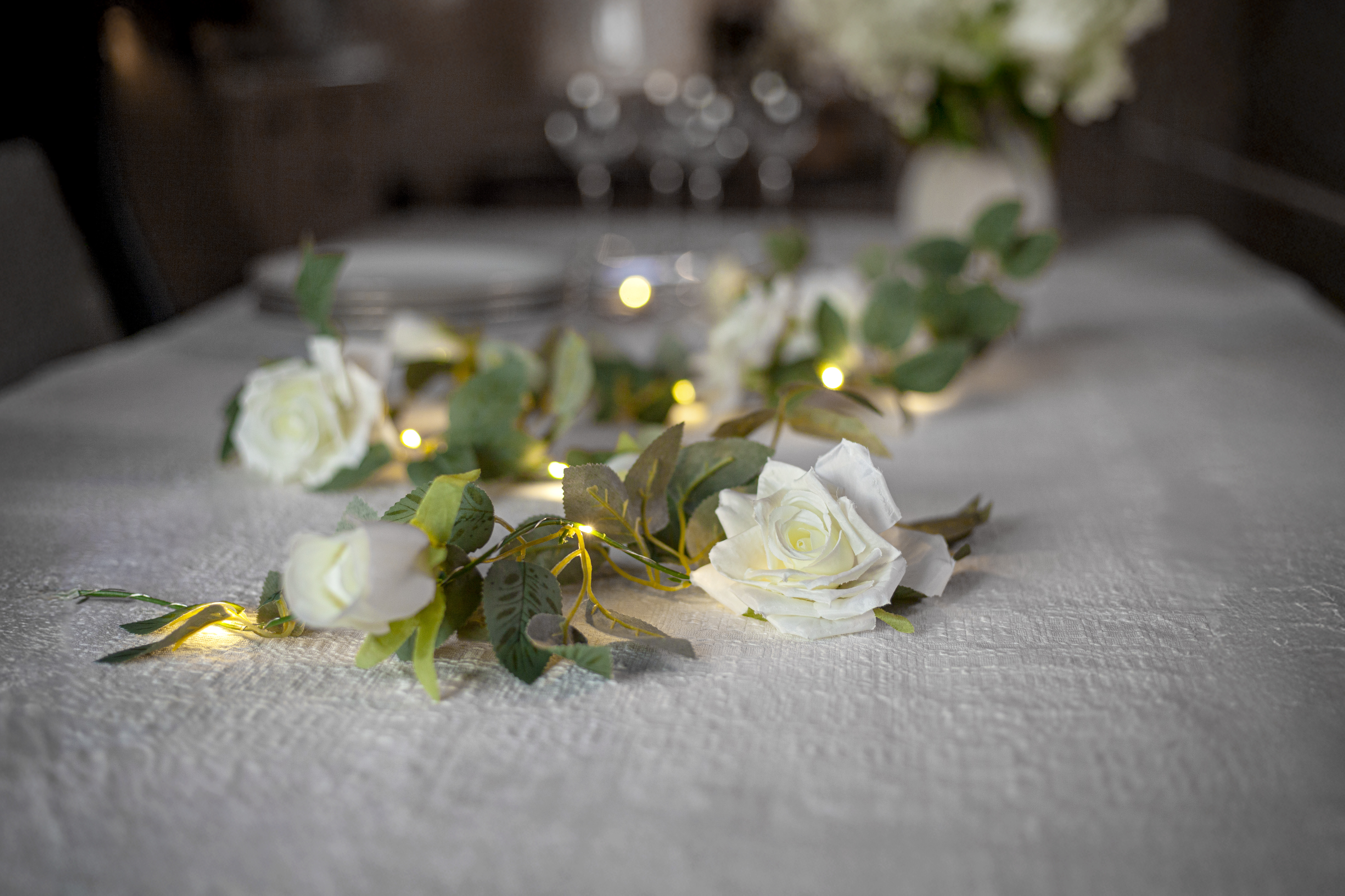 String lights - Garland with roses - 20 lights - 200 cm - Battery operated - 3