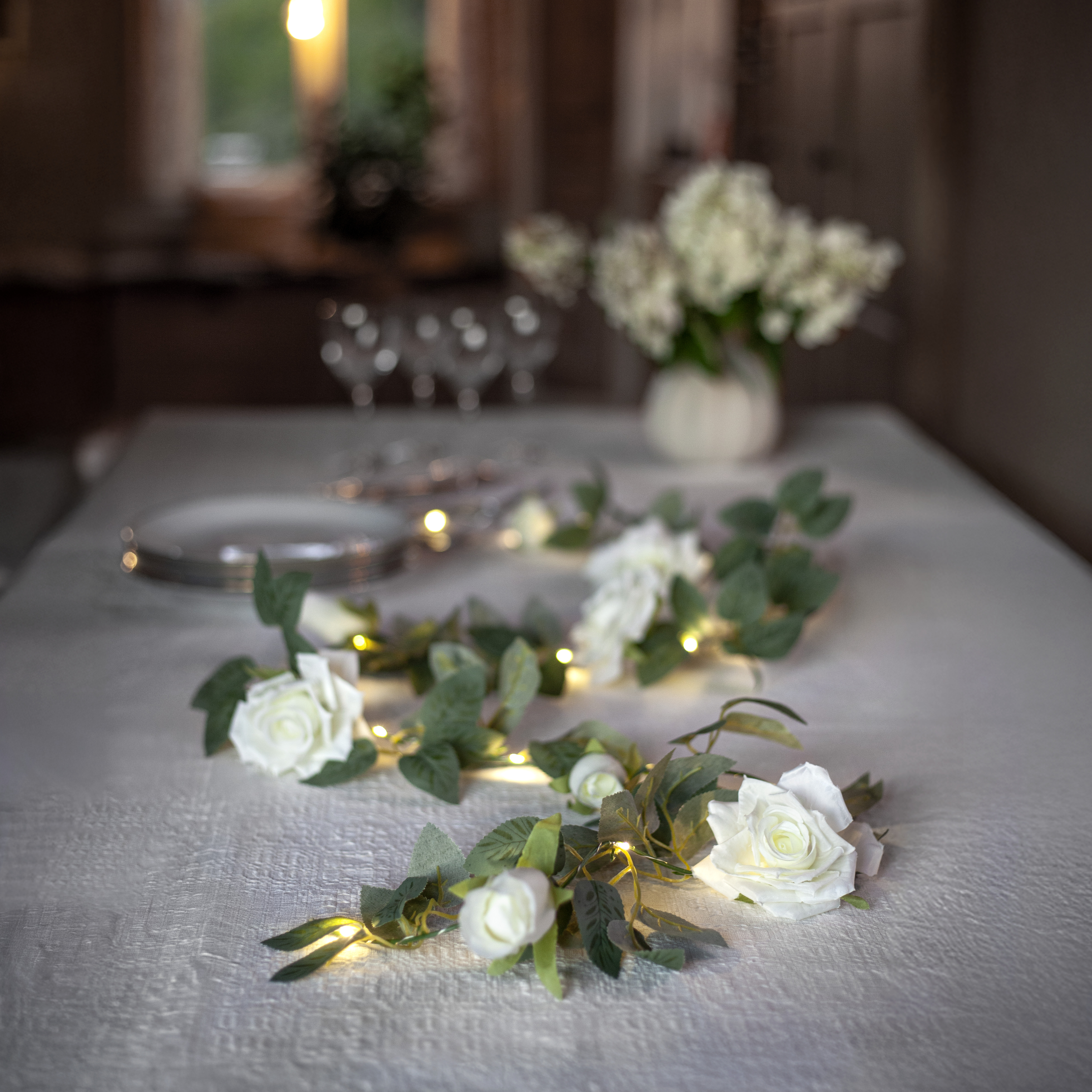String lights - Garland with roses - 20 lights - 200 cm - Battery operated - 5
