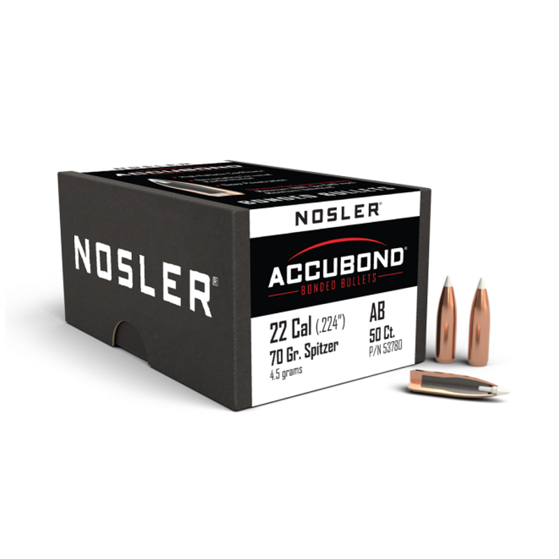 Nosler 22 Caliber 70gr AccuBond SP (50ct)