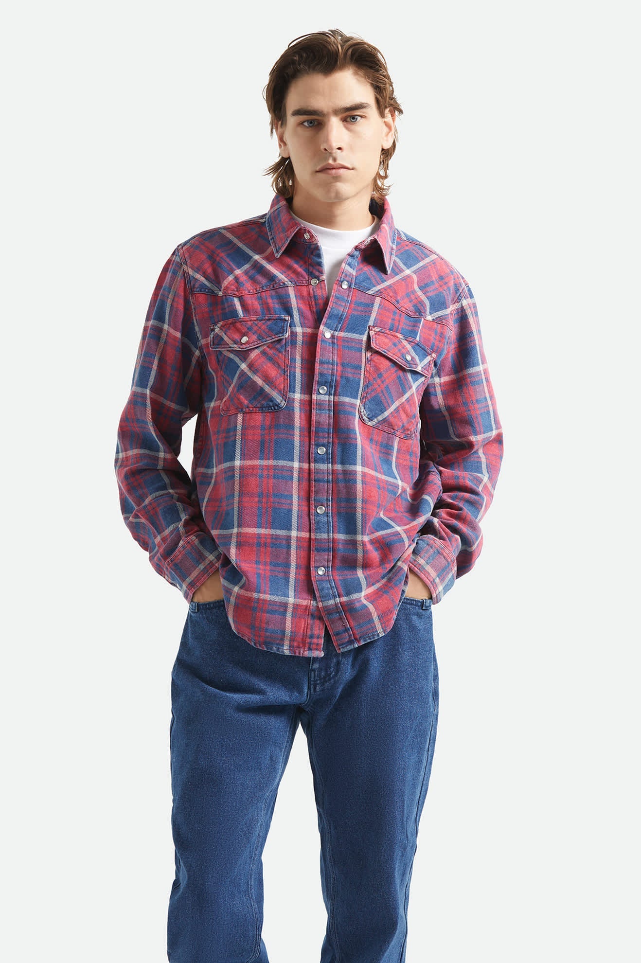  Waylon lightweight overshirt denim plaid - 2