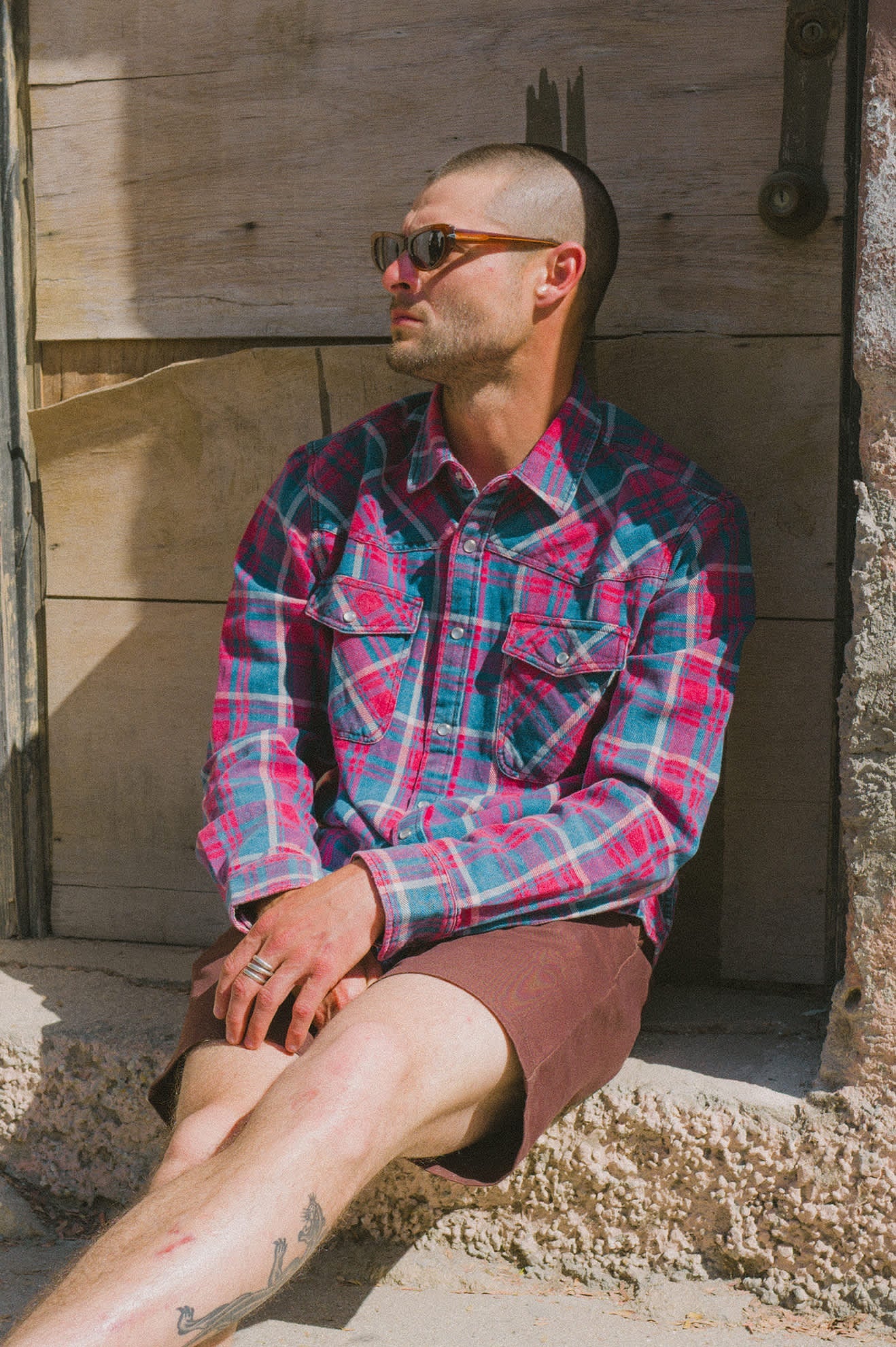  Waylon lightweight overshirt denim plaid - 5
