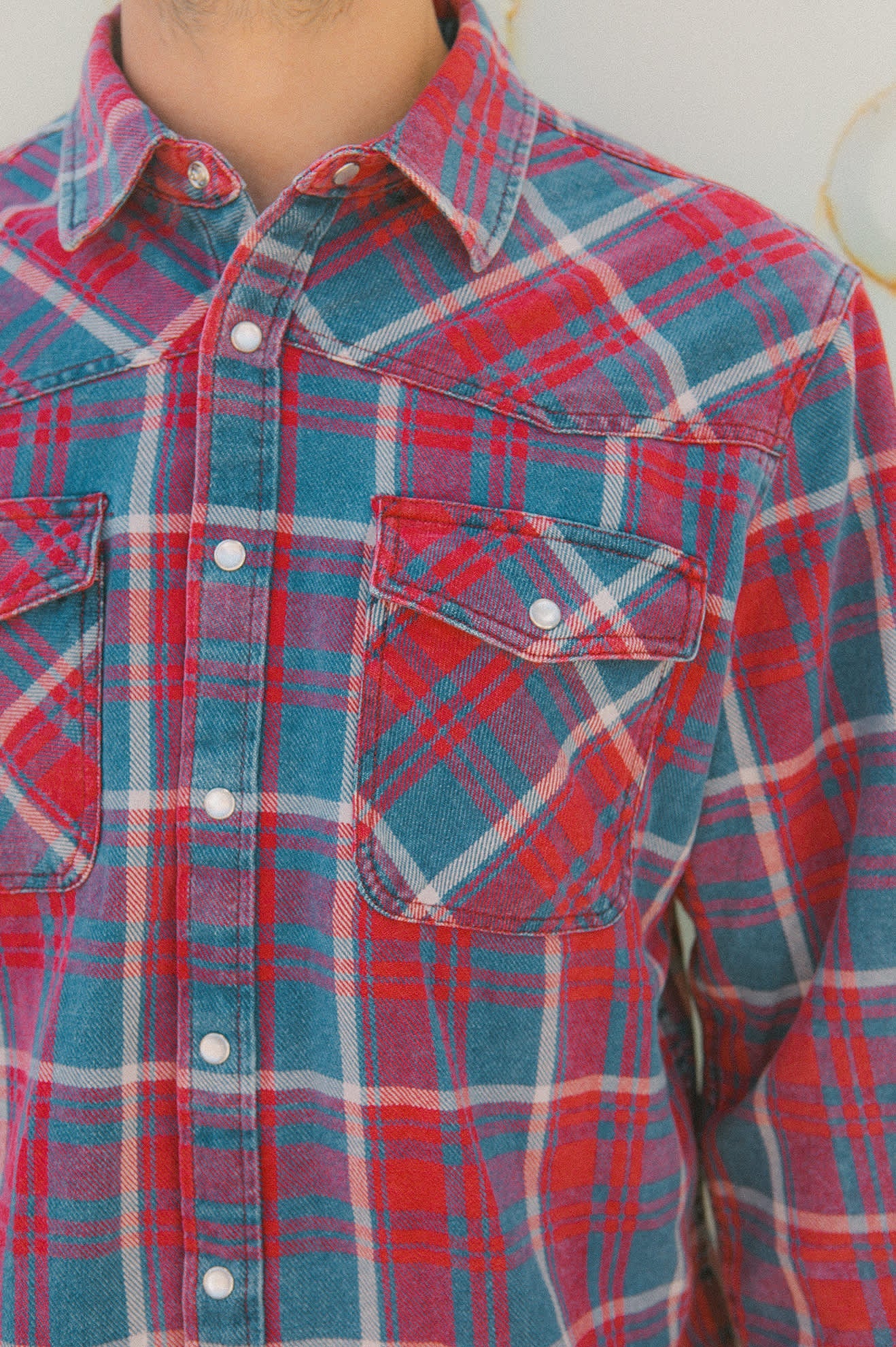  Waylon lightweight overshirt denim plaid - 7