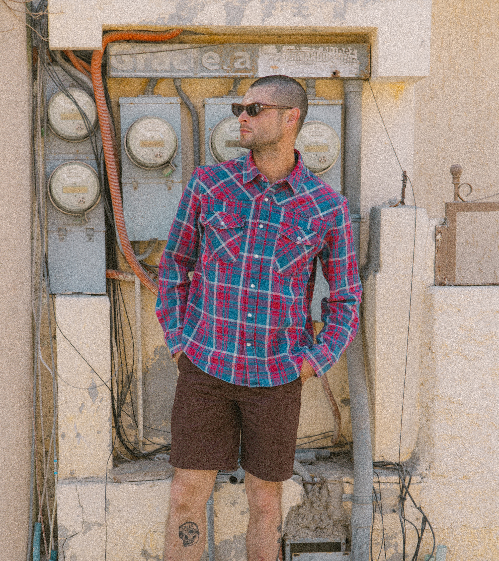  Waylon lightweight overshirt denim plaid - 11