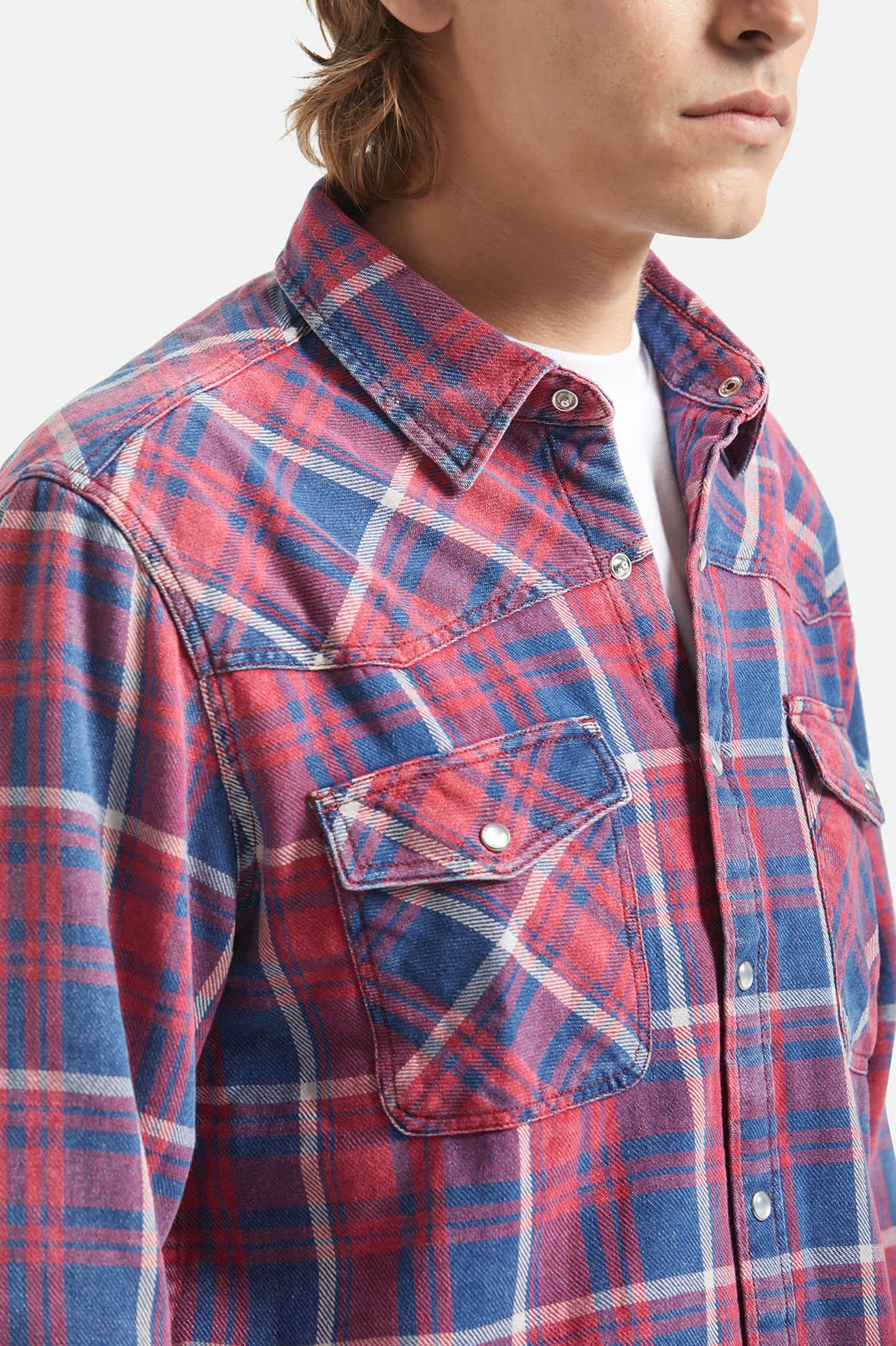  Waylon lightweight overshirt denim plaid - 6