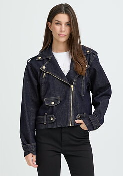 Pulz- Bikerjacka mörk denim