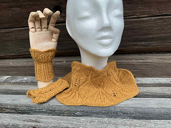 Halskragen Lisbeth och muddarna Betty - stick-kit