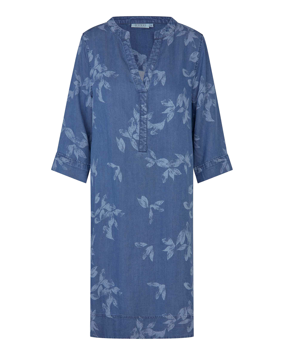Jeansklänning Nokolo med blommor denimblå - 4