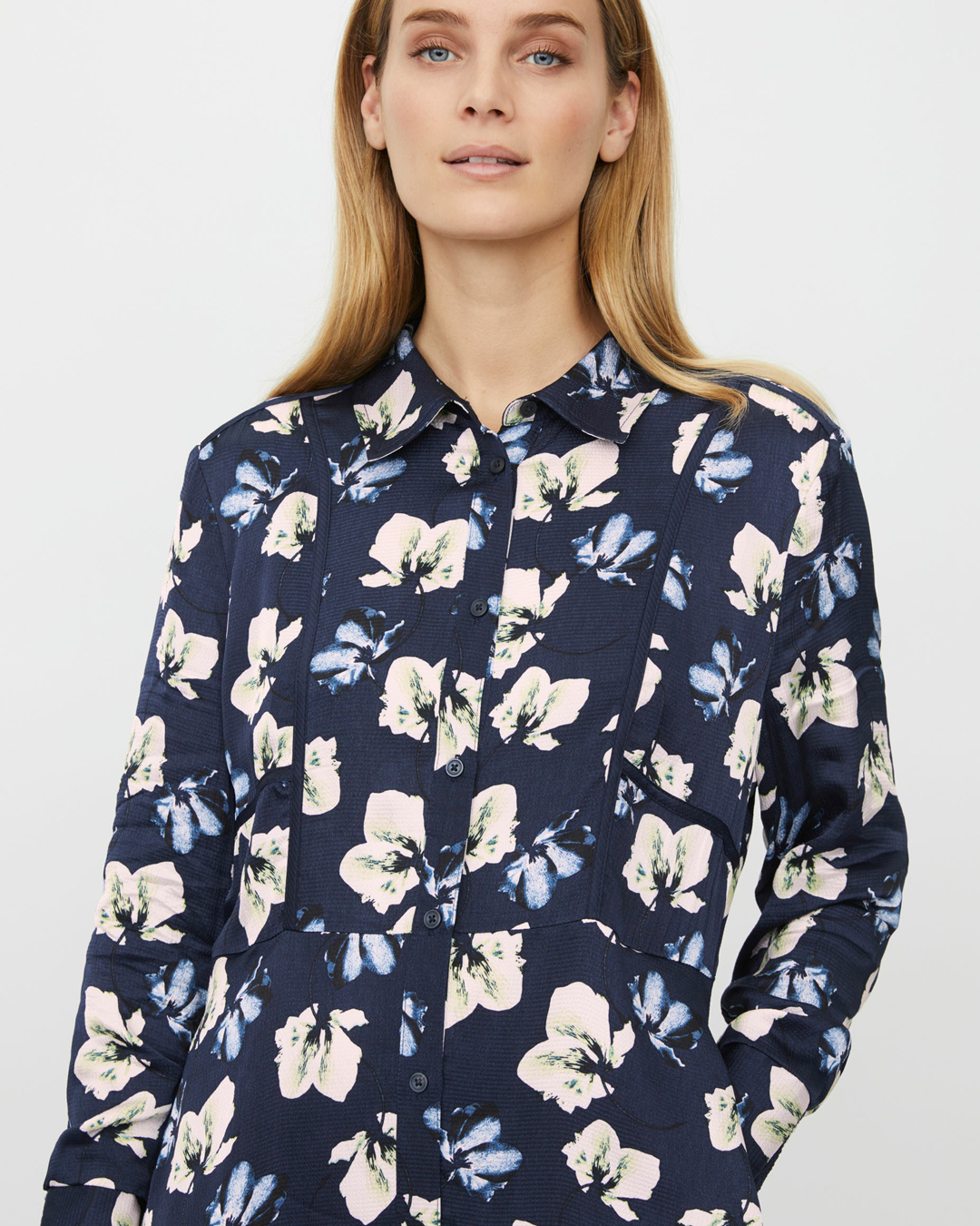Skjortklänning Nolivienne blå blommig - 3