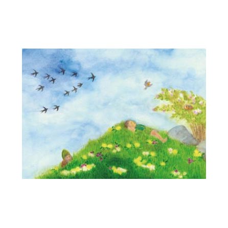  Konstkort- Fågelflyttning motiv av Anke Christel-Weidemann  från Mellinger Verlag 