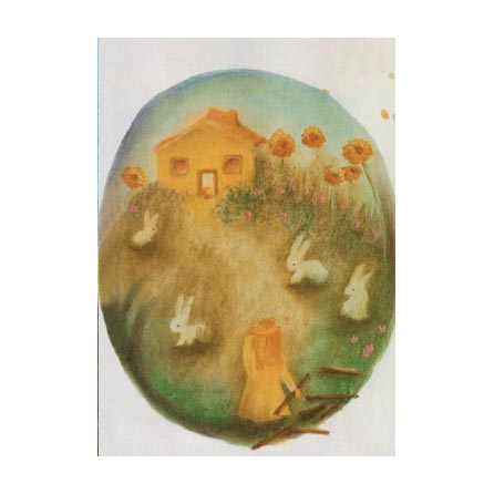  Konstkort- Kanin familj motiv av Astrid  Towers från Mellinger Verlag 20766