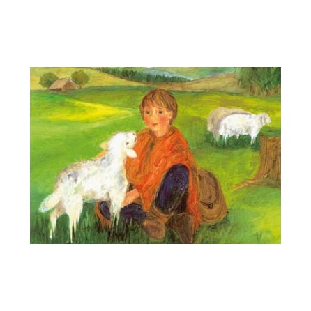  Konstkort- Pico med lamm motiv av Karin  Haslinger från Mellinger Verlag 20775