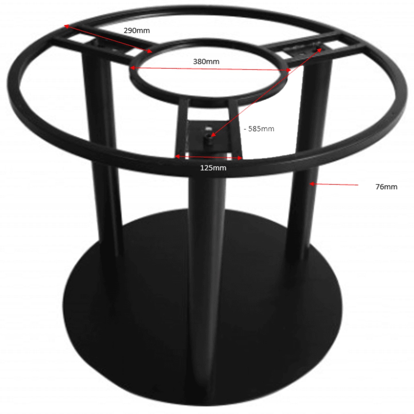 Bordsstativ Flat Rund Massiv svart Ø 83 cm - 2